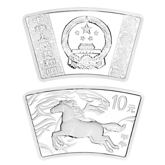 1盎司马年扇形币 图片来源于网络 新浪收藏配图