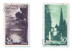 苏联邮票-苏联景观邮票全套12枚中的2枚(发行日期:1938.9.21) 苏联邮票-苏联景观邮票全套12枚中的2枚(发行日期:1938.9.21)