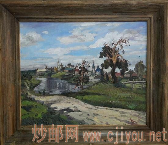 韩春启 村边小路 50-60 布面油画 2017