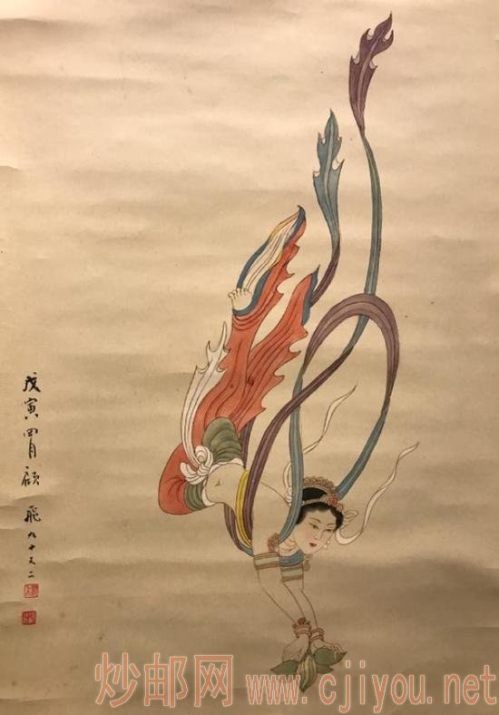 顾飞九十二岁所绘飞天人物