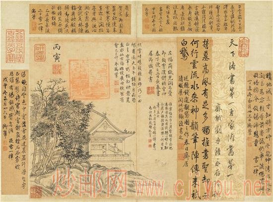 《快雪时晴帖》上的乾隆题识与摹绘
