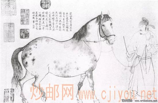 图3 李公麟,《五马图》,局部,宋,藏地不详