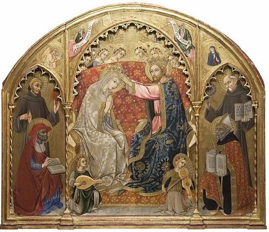 ? Su concessione del Ministero dei beni e delle Attività culturali e del turismo- Polo Museale della Toscana。 Foto Archivio Pinacoteca Nazionale di Siena 萨诺·皮埃特罗 《圣母加冕》 1450—1460 意大利锡耶纳国家美术馆藏