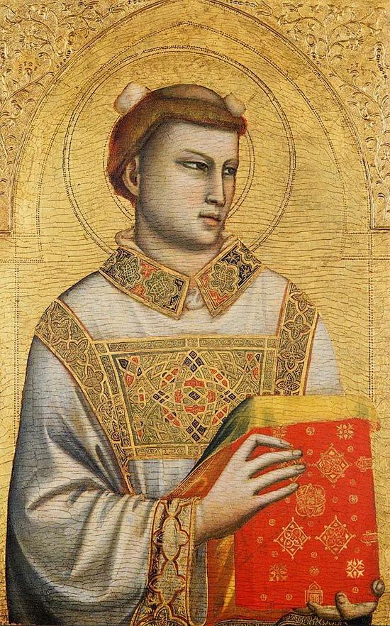 ? Firenze, Archivio fotografico della Fondazione Horne 乔托 《圣史蒂芬》 1320—1325 木板蛋彩画 意大利佛罗伦萨霍恩基金会藏