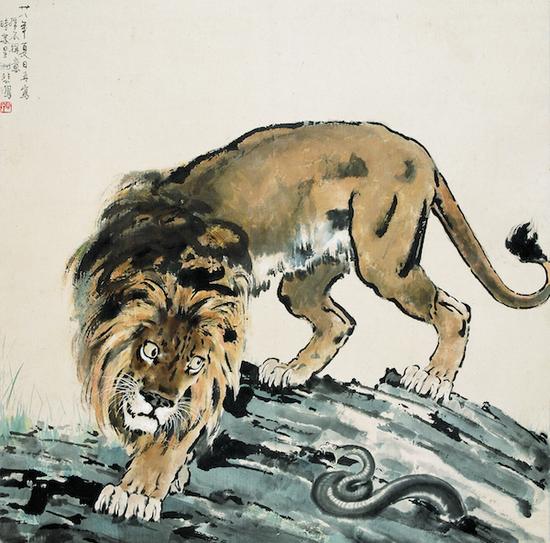 徐悲鸿,《侧目》