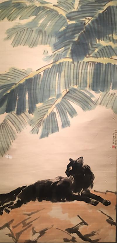 徐悲鸿,《芭蕉黑猫》