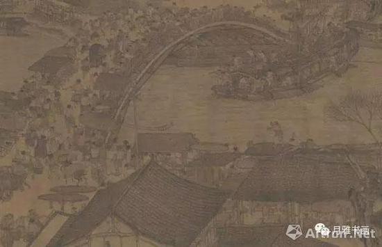 明本《清明上河图》中船舶顺利通过虹桥的情景(图6)