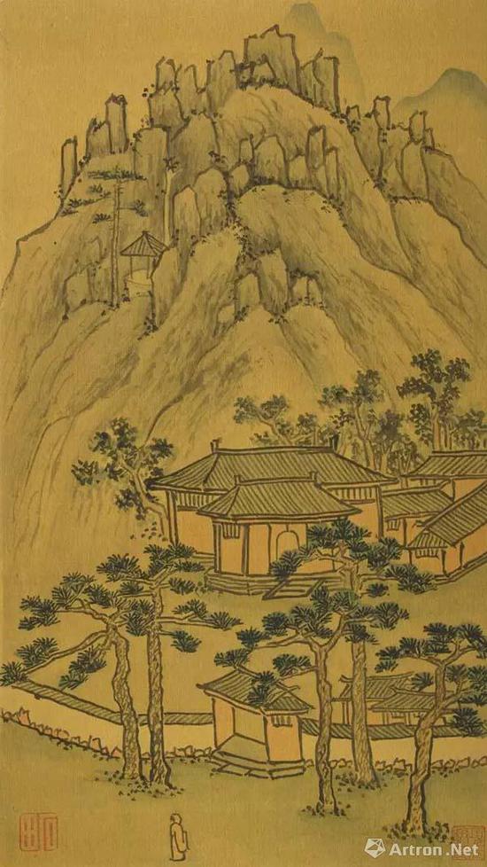 苏州范仲淹祠堂 两江名胜图册十开之一