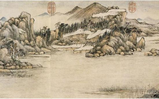 钱维城《富春秋色》(局部)