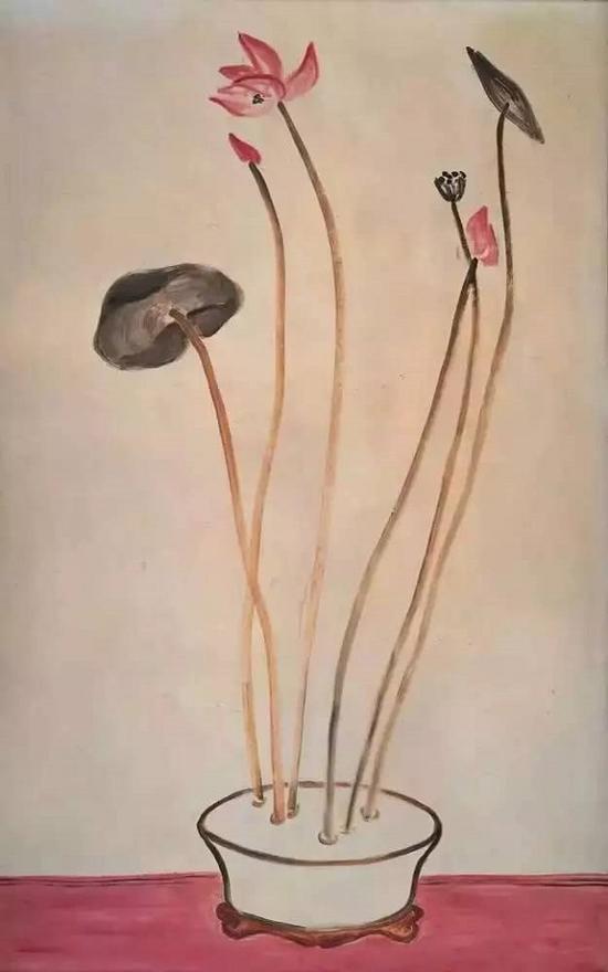 常玉,粉莲盆景(花中君子),1940年代