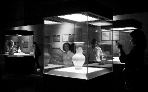 ▲看展者拍摄展品 信息时报记者 徐敏 摄