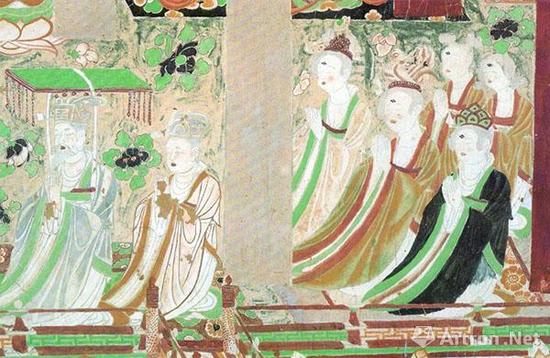 第158窟(中唐)《金光明经变》之供养女