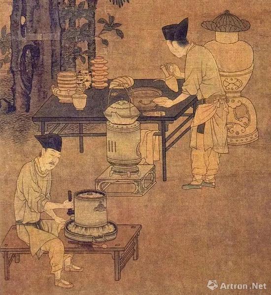 南宋 刘松年《撵茶图》(局部)台北故宫藏
