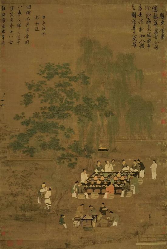 北宋赵佶文会图绢本184.4X123.9 台北