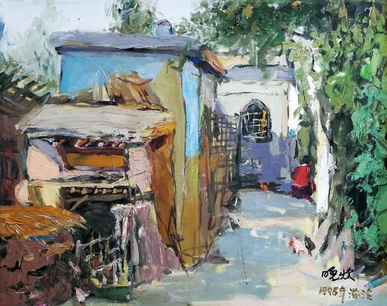 晚 炊 布面 油画 1996年 40cm×50cm