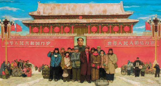 天安门前七十年代 布面 油画 2001年 155cm×285cm