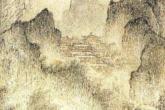 《溪山楼观》局部