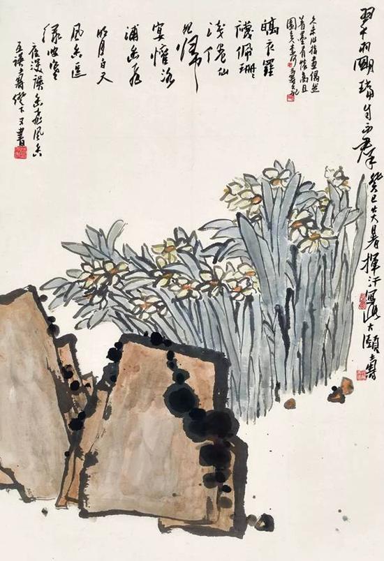 Lot425 潘天寿(1897-1971) 翠羽明珰自不群 立轴 设色纸本 癸巳(1953年)作