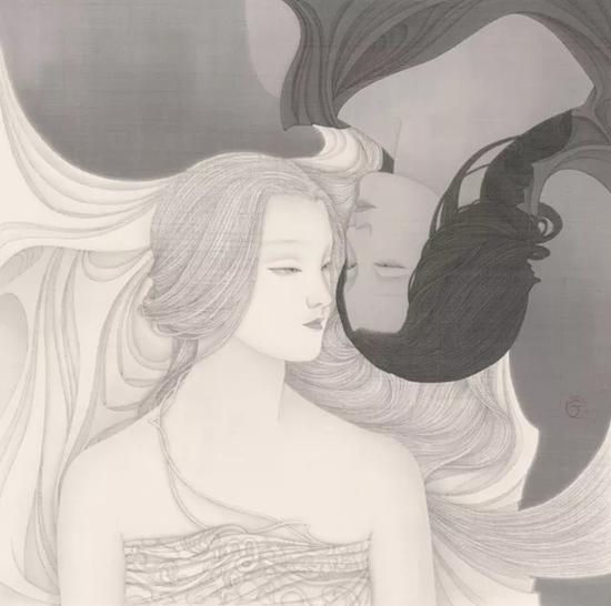 Lot.617 杨宇 《两生之二》 2016年 绢本水墨 47×47cm 估价(人民币): 52,000-70,000