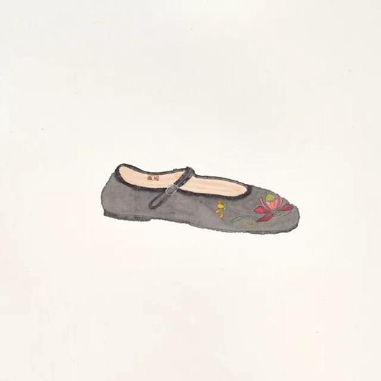 Lot.602 彭薇 《鞋履》 纸本彩墨 34×34cm 估价(人民币): 6,000-8,000