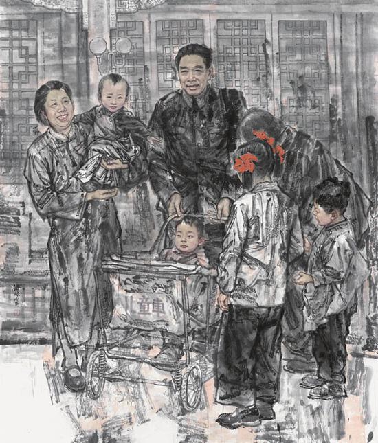圣洁的父爱母爱 李铁林 210×180cm 2017年