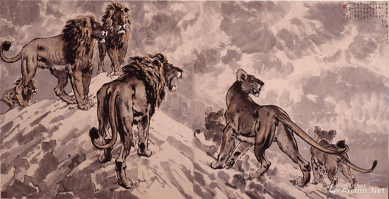 会师东京 国画 1943年 (徐悲鸿纪念馆藏)