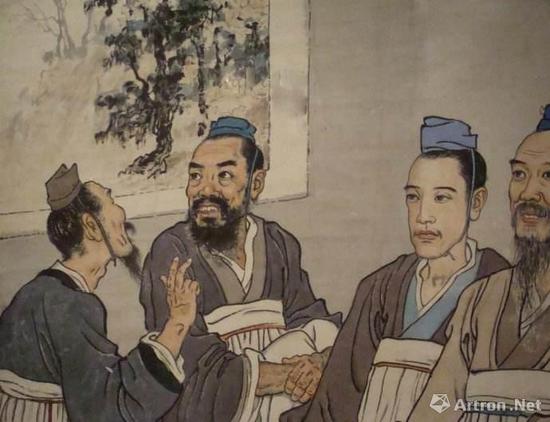 孔子讲学(局部) 1943年 徐悲鸿