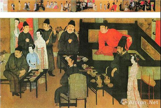 五代顾闳中《韩熙载夜宴图》 张大千旧藏 现藏北京故宫博物院