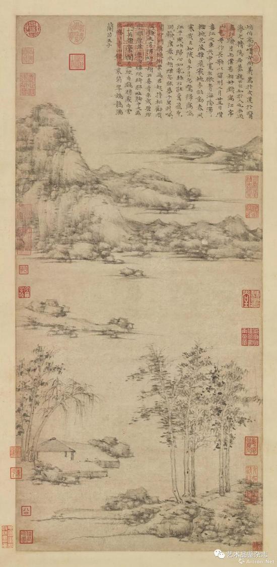 ■ 倪瓒 《江亭山色图》立轴纸本 94.7×43.7cm 台北故宫博物院藏