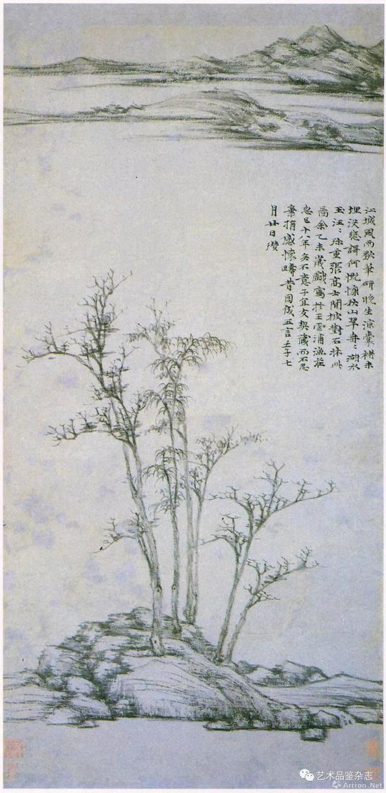 ■ 倪瓒《渔庄秋霁图》纸本 96.1×46.9cm 台北故宫博物院藏