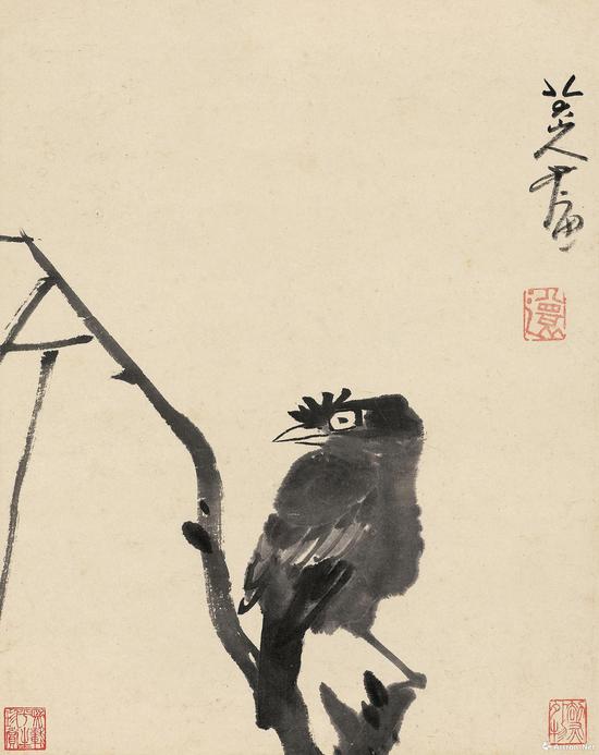 八大山人 《枝上鸜鹆图》 1840万元 北京保利2018年春拍