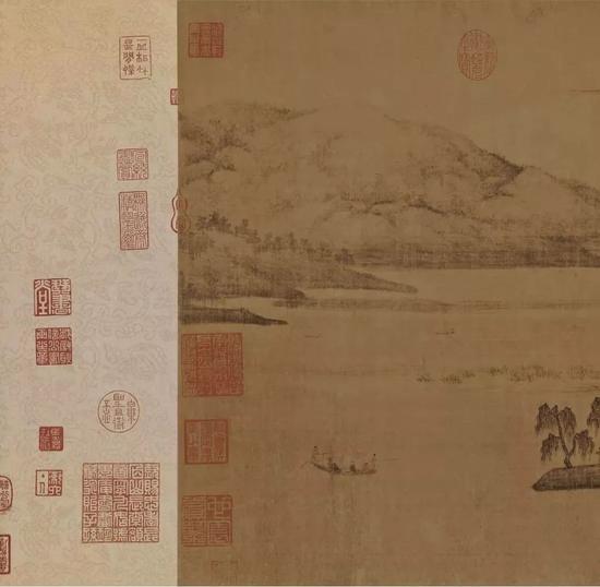 五代 董源《夏景山口待渡图》卷(局部)