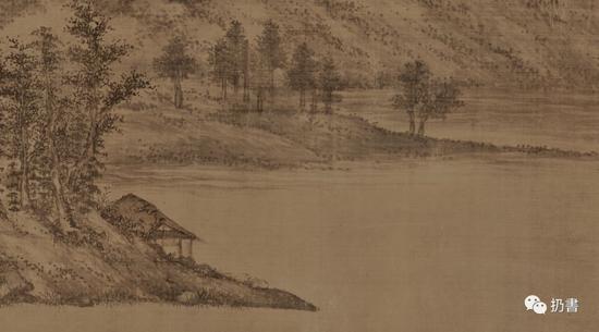 五代 董源《夏景山口待渡图》卷(细节)
