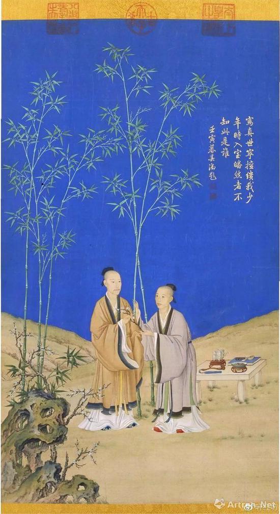 郎世宁 平安春信图轴