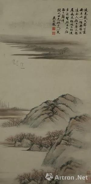 吴大澂仿戴熙山水轴