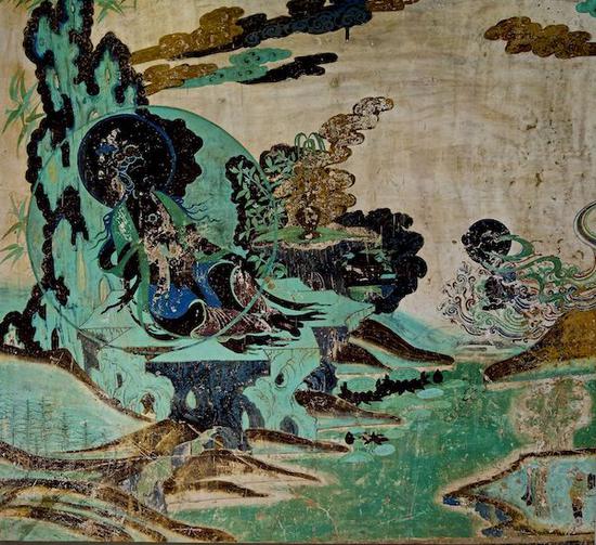 榆林窟第二窟西壁北侧水月观音图(复制品) 谢继胜拍摄