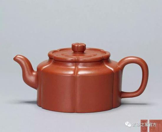 王寅春 朱泥梅花周盘壶