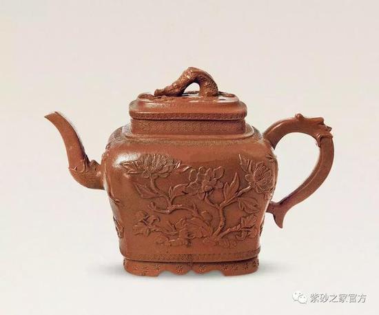 四方朱泥壶