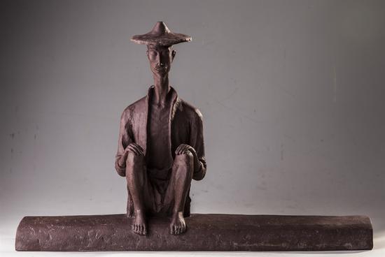 艺术家周刚作品 守望 泥料:紫泥 年代:2003