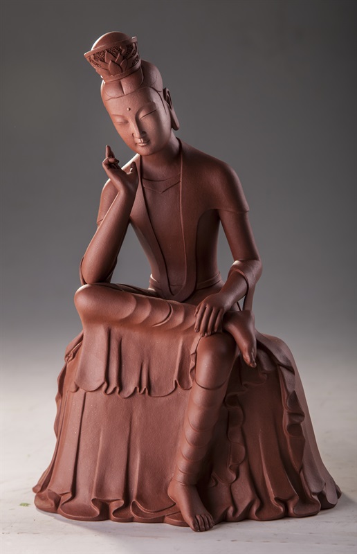 艺术家周刚作品 思维菩萨 泥料:普泥 年代:2015