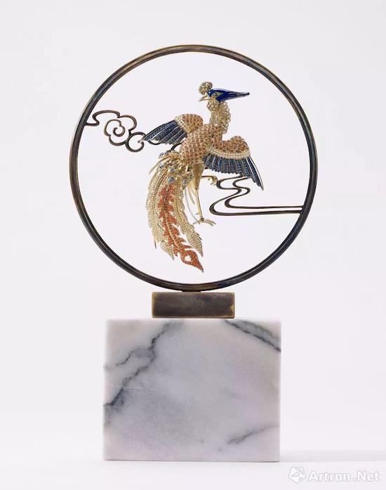 《有凤来仪胸针/摆件两用》林朱芳