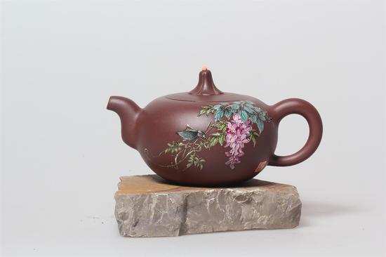 艺术家朱永良 金瓜壶 泥料:底槽清 年代:2000 容量:280 CC