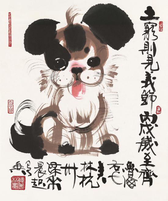 绘画:《狗》,50x60cm,宣纸,2006年