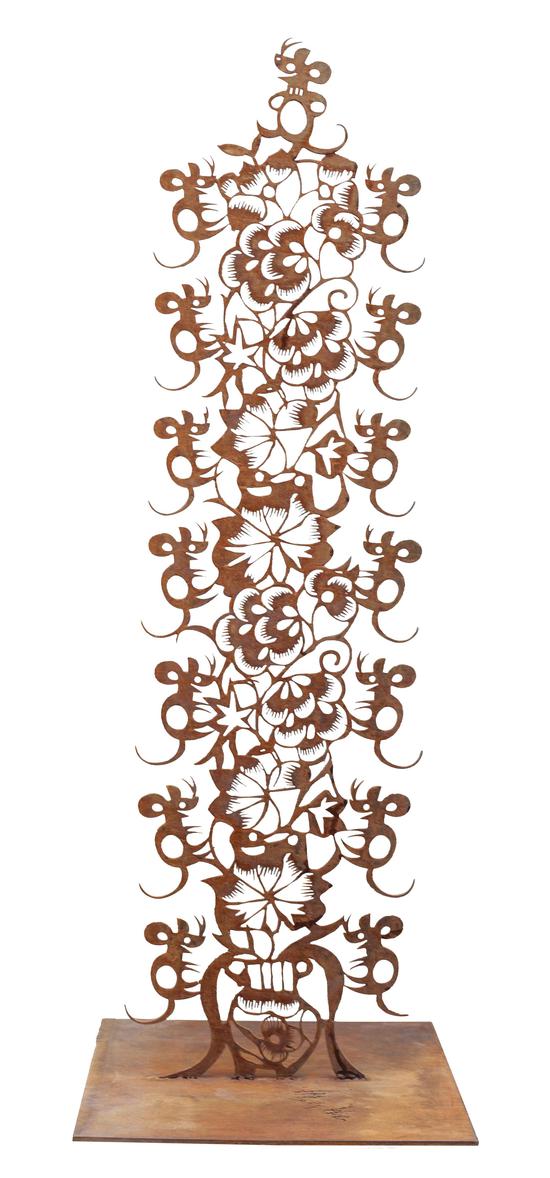 铁艺:《鼠硕丰年》,40x10x150,2018年