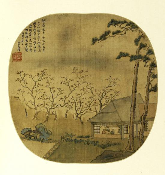 明 董其昌 《燕吴八景图册》之《舫斋候月》 上海博物馆藏