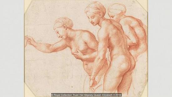拉斐尔,《美惠三女神》(The Three Graces),约绘制于1517-1518年