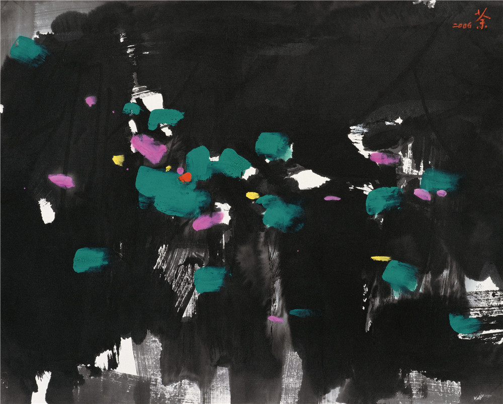 知音 2008年 吴冠中 48×60厘米 纸本水墨设色 中国美术馆藏