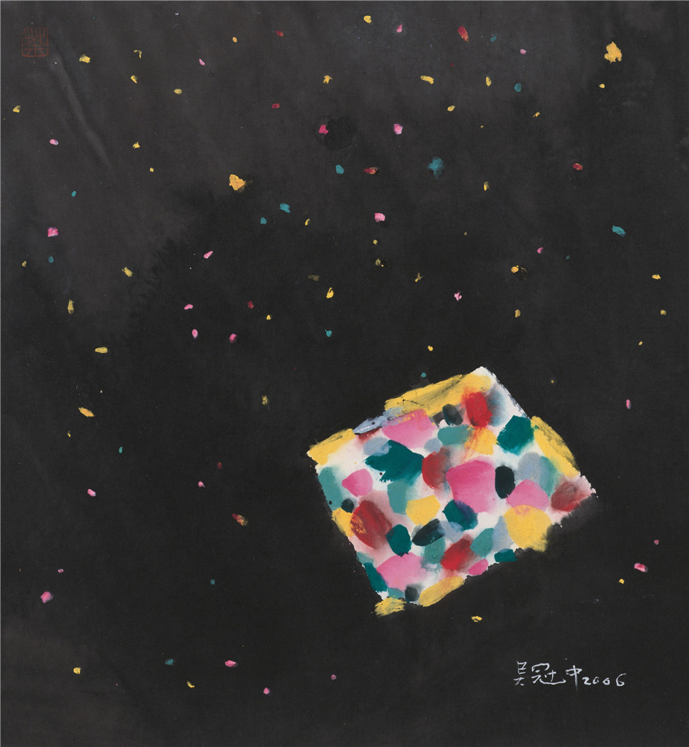天外来客 2007年 吴冠中 49×45厘米 纸本水墨设色 中国美术馆藏