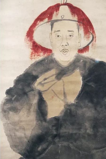 任伯年为吴昌硕作《酸寒尉》(局部)浙江博物馆馆藏
